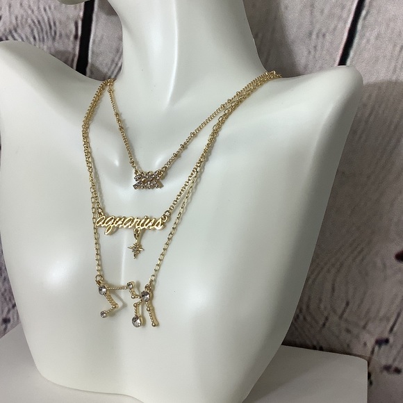 18K Gold Plated Zodiac Diamond Necklace - Picture 4 of 9